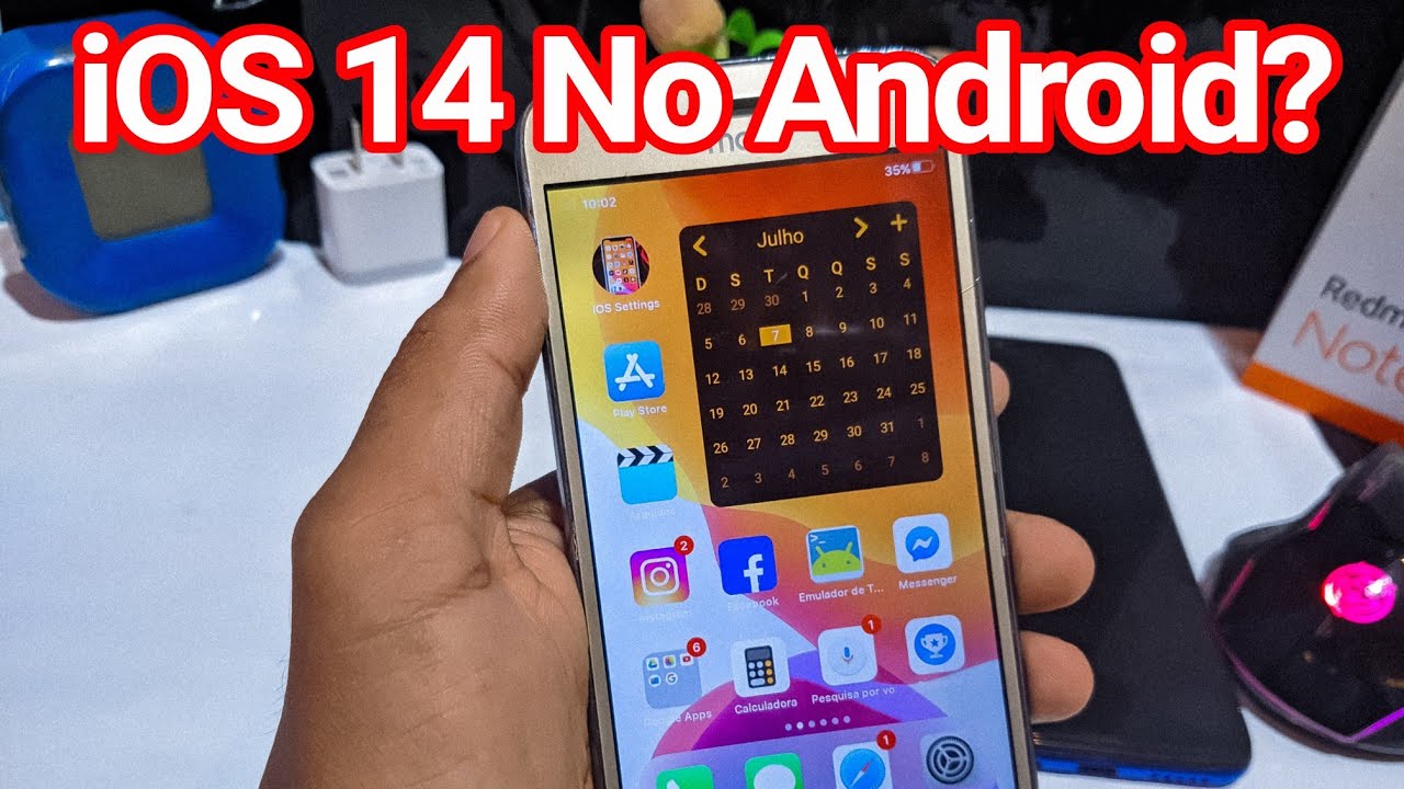 Como DEIXAR o ANDROID igual Ao iPHONE (iOS 14) | EM QUALQUER CELULAR!