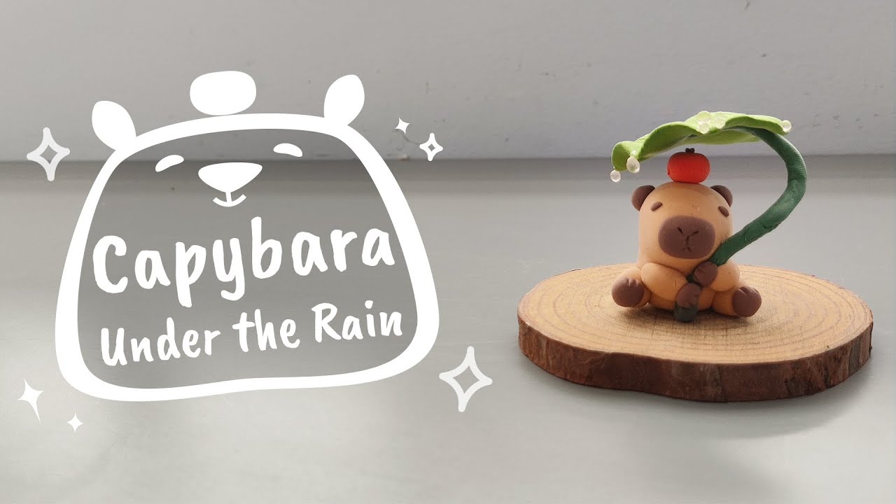 Capybara Under the Rain | Clay Figures Tutorial Easy - Capybara Light Clay Art - Clay Ideas Cute