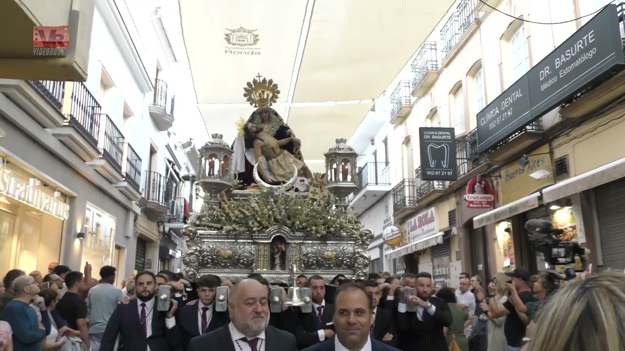 Nuestra Señora de las Angustias. 4K. Procesión Extraordinaria 75 Aniversario. Ronda 2024