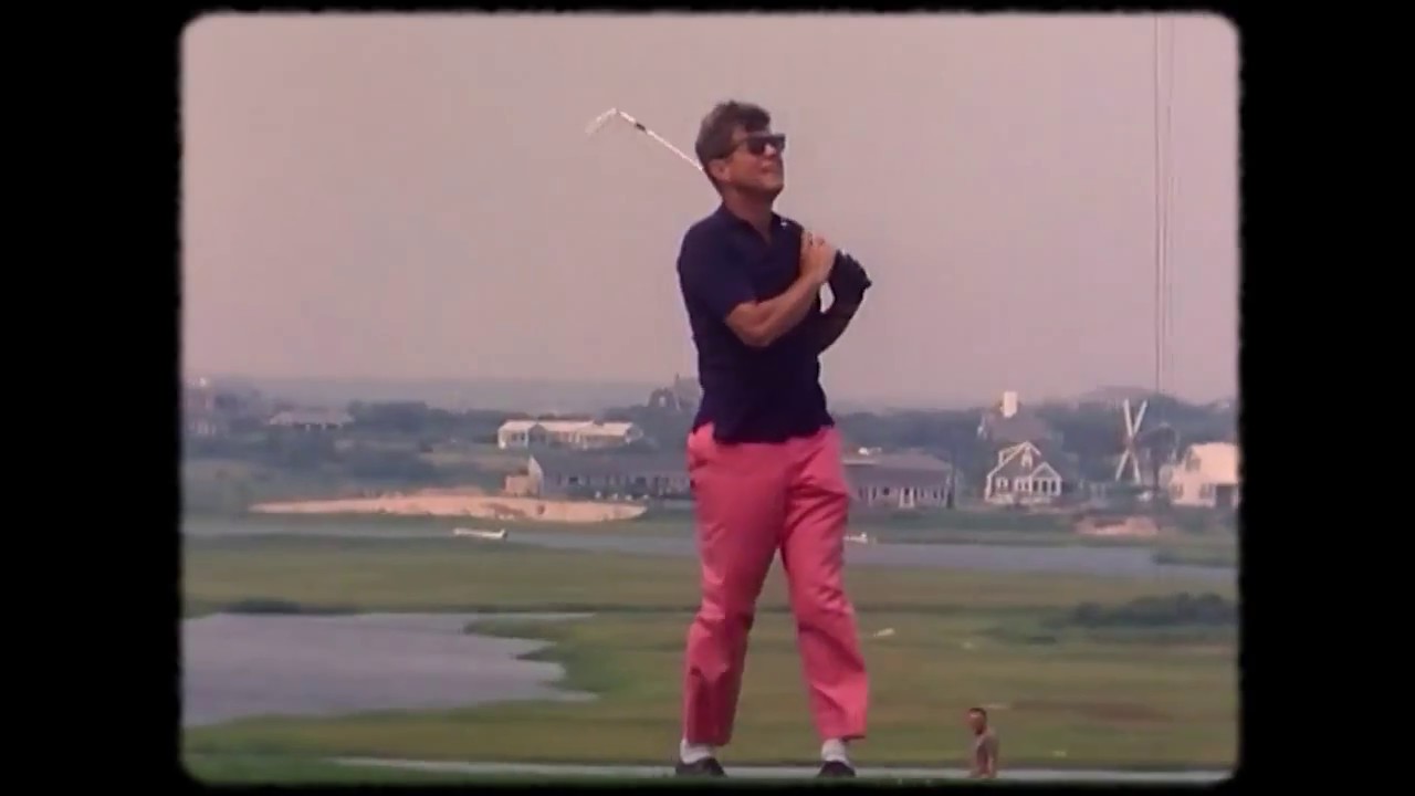 President John F. Kennedy playing golf, 4 August 1963