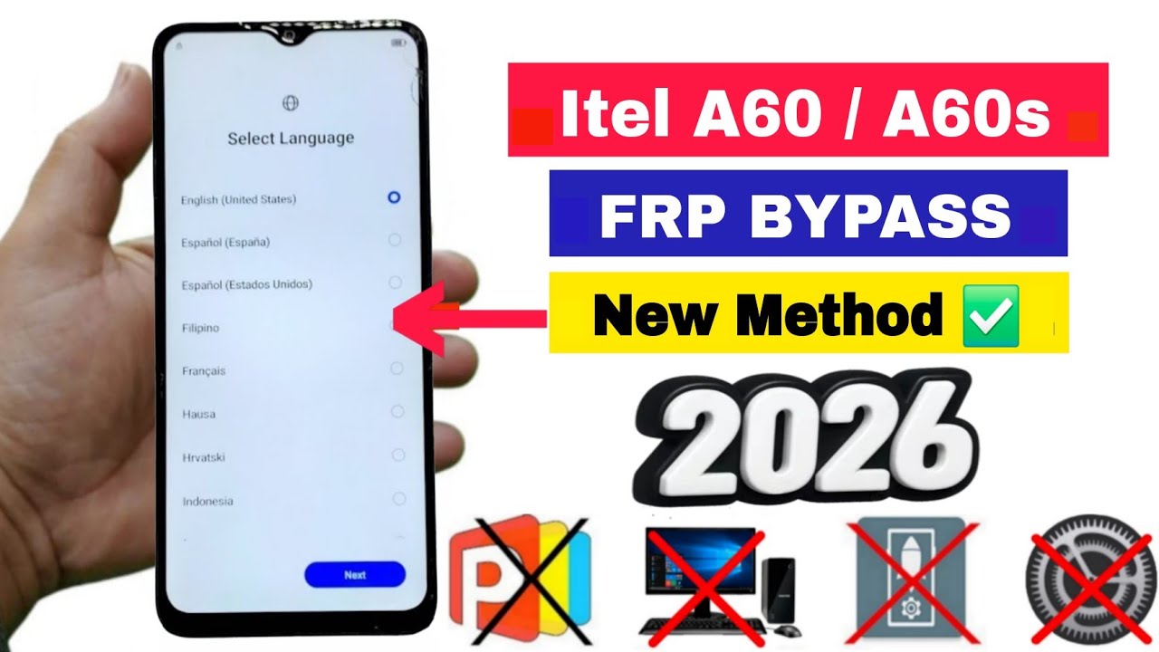 Itel A60/A60s FRP BYPASS 2026 | Apps Not Open | No Share No Settings | Without PC New Trick