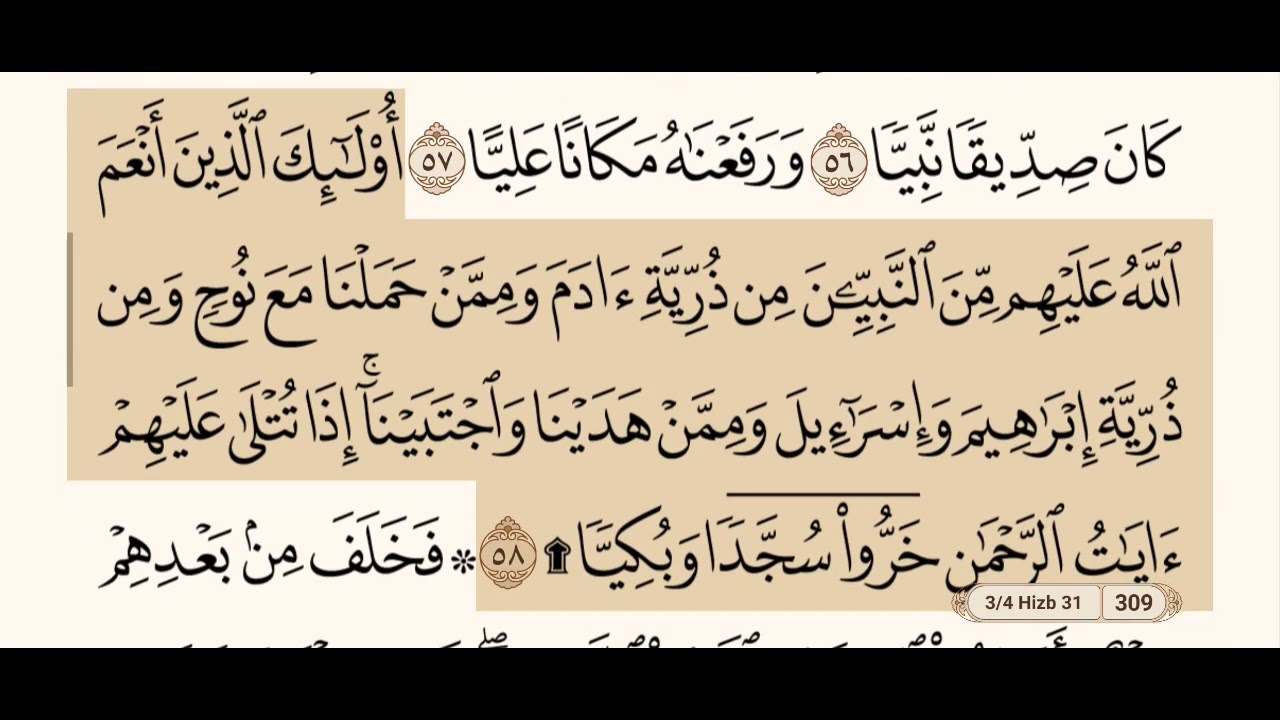 سورة مريم كاملة مكتوبة بصوت الشيخ عبد الرحمن السديس و بدون اعلانات ( استمع و اقرأ )