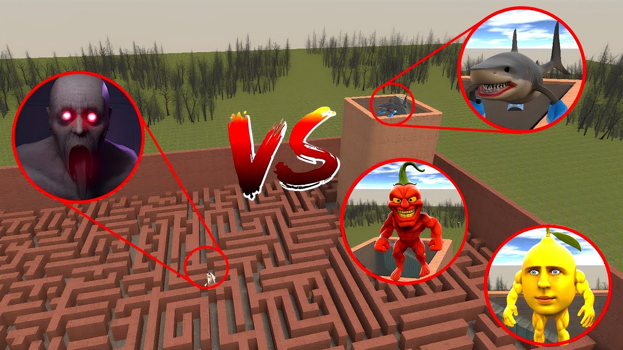 TRALAlERO  VS TUNG TUNG SAHUR VS SCP 096 IN GARRY'S MOD.#garrysmod #scp096 #nextbots