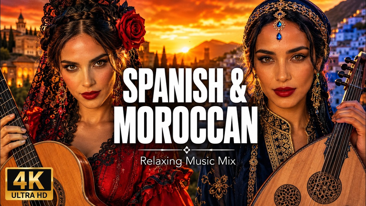 Spanish & Moroccan Fusion Relaxing Music | Wild Landscapes 4K | Spanish Guitar & Oud