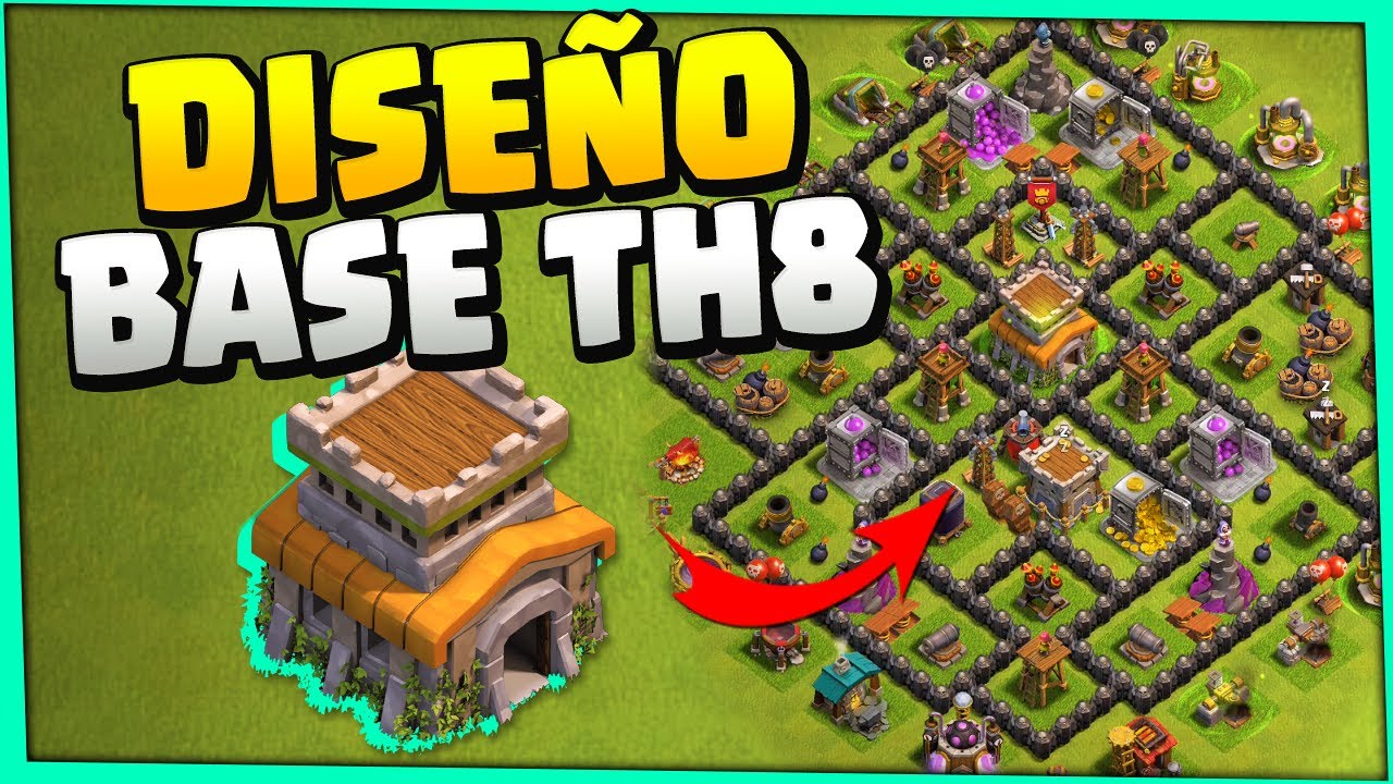 ¡El MEJOR DISEÑO de ALDEA de AYUNTAMIENTO 8! Clash of Clans TH8