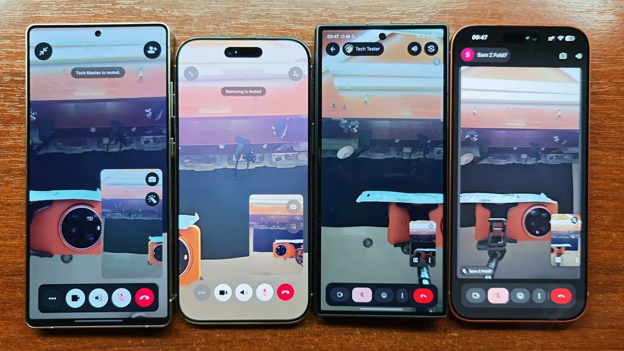 Samsung S25U vs iPhone Air, Z Fold 7 vs iPhone 17 ProMax WhatsApp, Viber, Signal, Meet Incoming Call