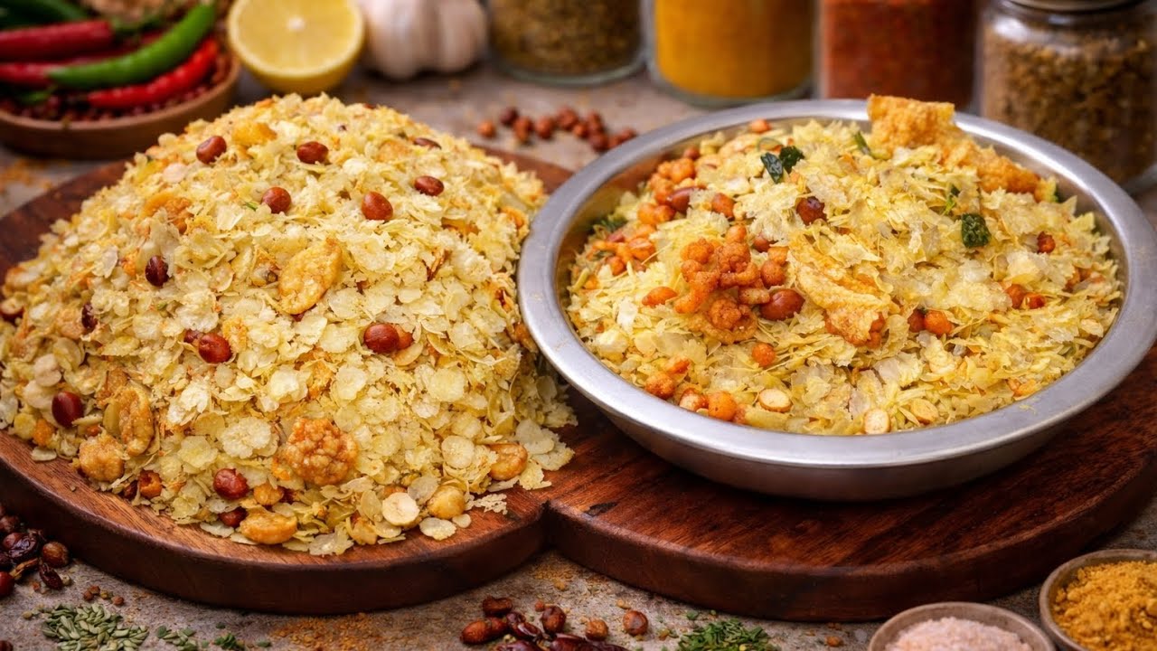 कम तेल में बना कुरकुरा पोहा का चिवड़ा
