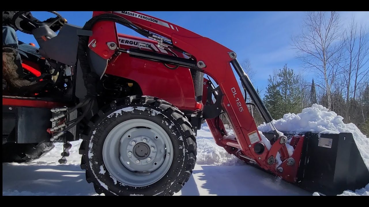 Ferguson Massey Compact Tractor Moving Snow