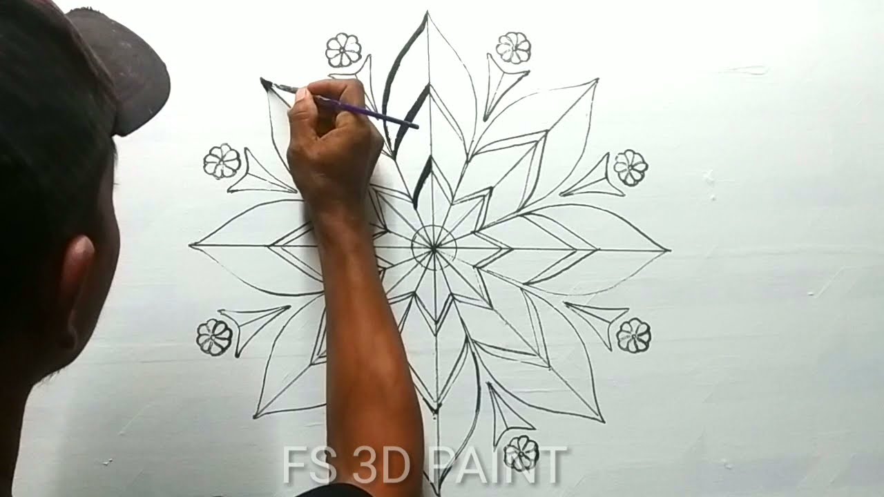 FLOWER WALL PAINTING ||  CAT TEMBOK EFFECT BUNGA 3D || CARA MENGGAMBAR BUNGA