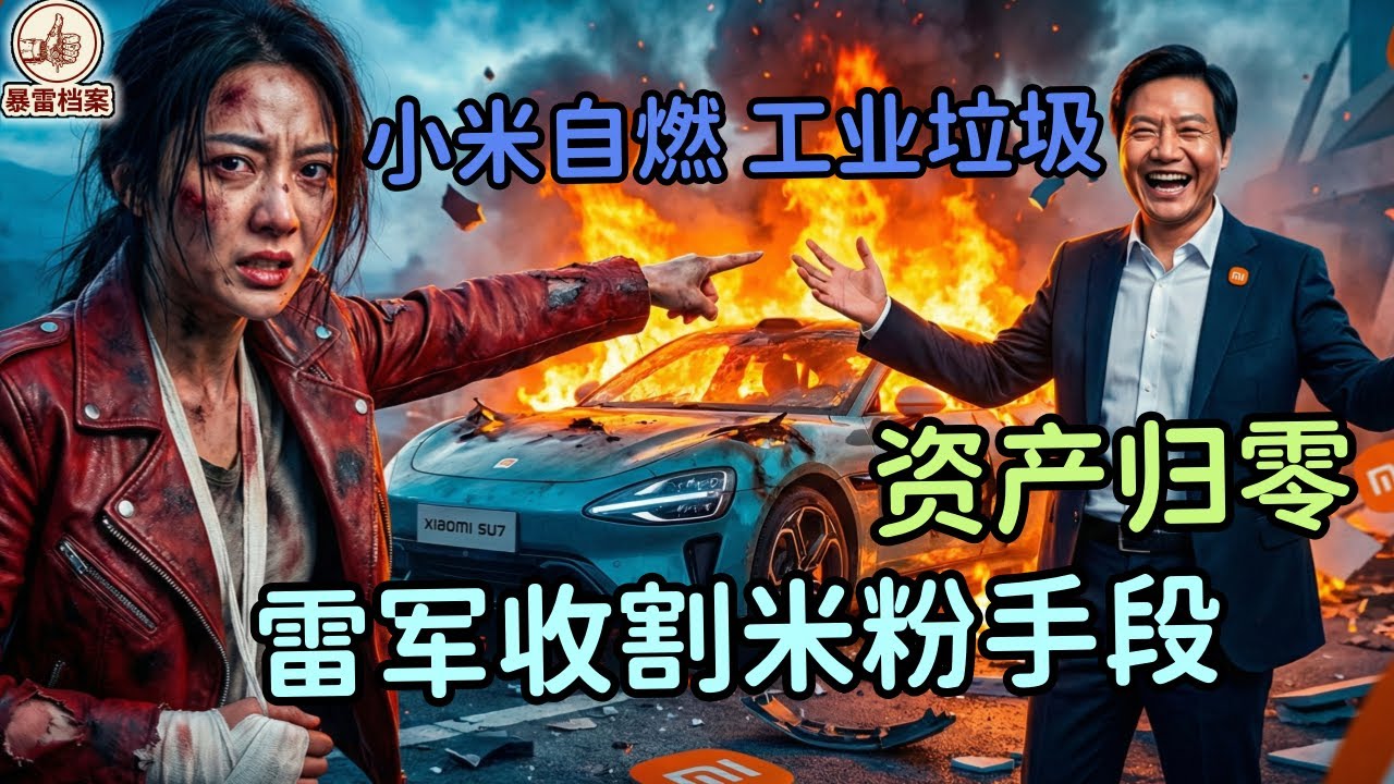 小米SU7碰撞自燃，电池底盘成火海，车主背锅！雷军的豪赌，赌注是你的命！