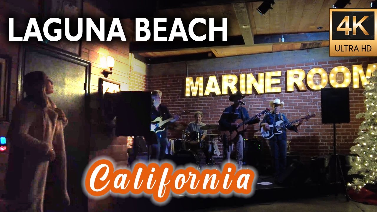 4k 😀 Laguna Beach Bar Marine Room Bar Walk Tour Country Night Tuesday Girls Gone Wild Walking 😀