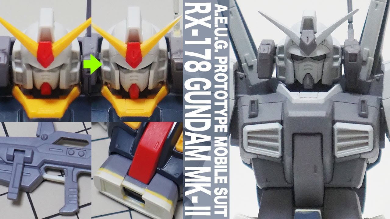 ガンプラ 改修 ●マスク部分を前に出す ●腹部・ヘルメットの延長 ●トリガーガードの復元他「HGUC 1/144ガンダムMk-II（エゥーゴ仕様）RX-178 GUNDAM MK-Ⅱ/ REVIVE」