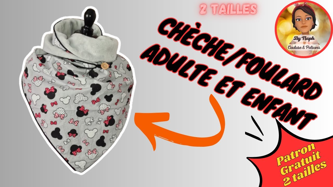 Comment coudre une chèche ou un foulard - Patron adulte et enfant GRATUIT (et Faire du passepoil)