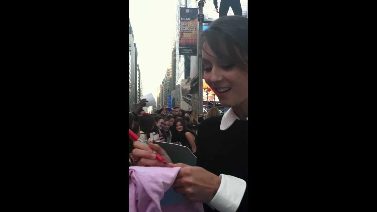 Shay Mitchell Opening Gift from Fan (Troian And Lucy)