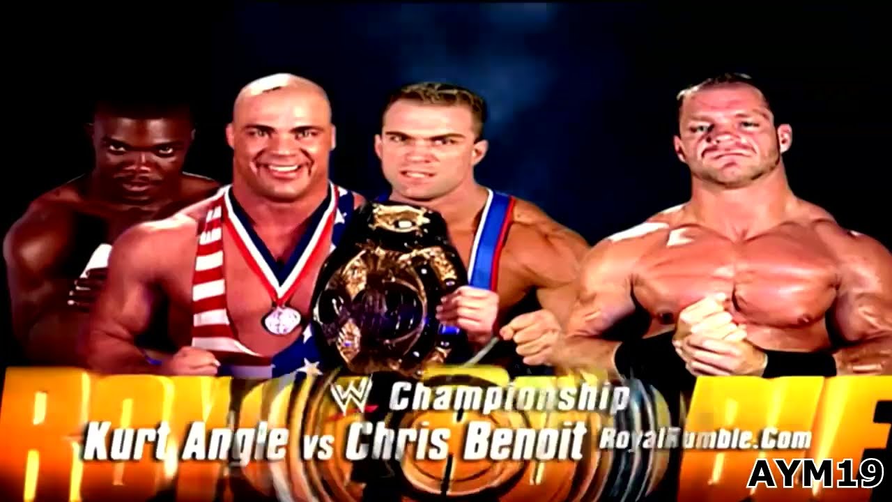 Kurt Angle vs Chris Benoit Royal Rumble 2003 Highlights