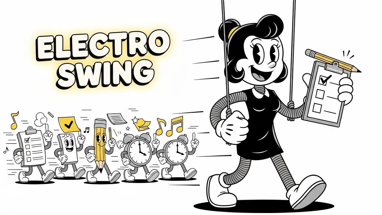 Upbeat Electro Swing 🎯 | Cartoon Goals & Grooves (Focus & Positive Vibes)