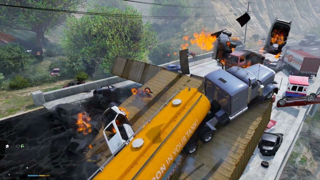GTAV - What Happens if Giant Ramp on a Bridge?| Part 3