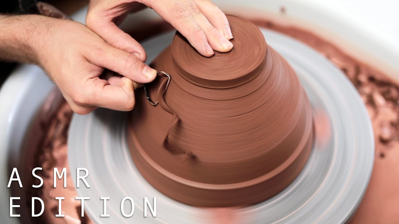 Trimming Heavily Grogged Stoneware Clay — ASMR Edition