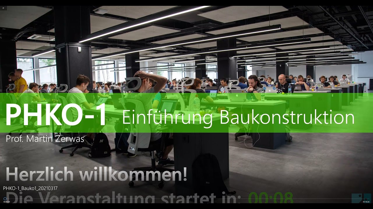Einführung in die Baukonstruktionslehre (PHKO-1) - SoSe 2021
