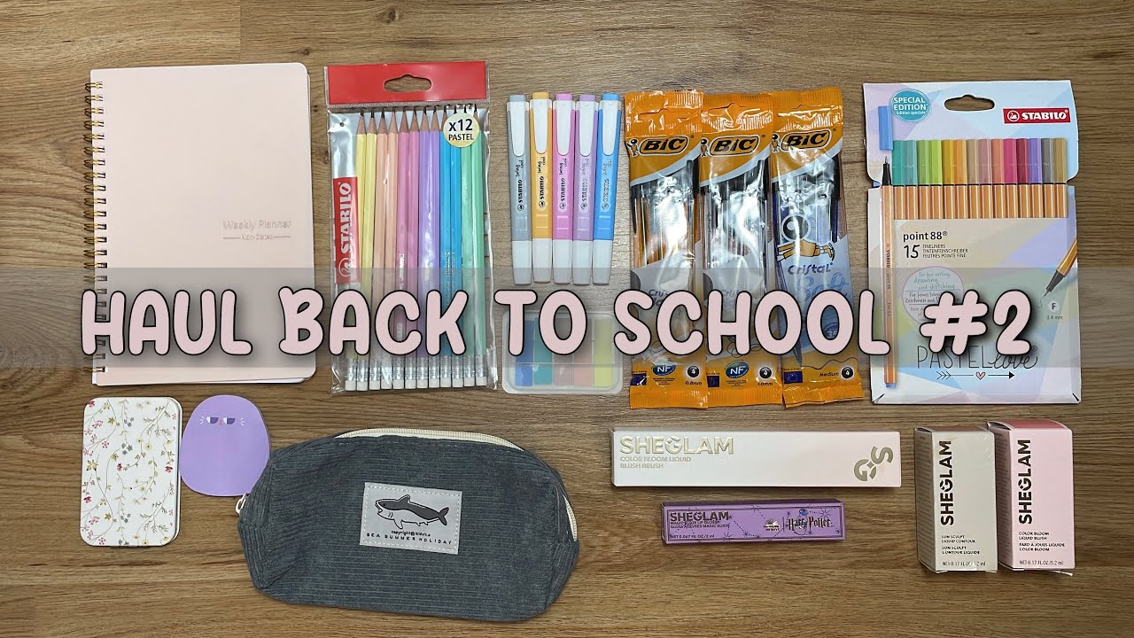 HAUL BACK TO SCHOOL 2023 #2 🌷🍡🤍// cancelleria e trucchi SHEGLAM 💄