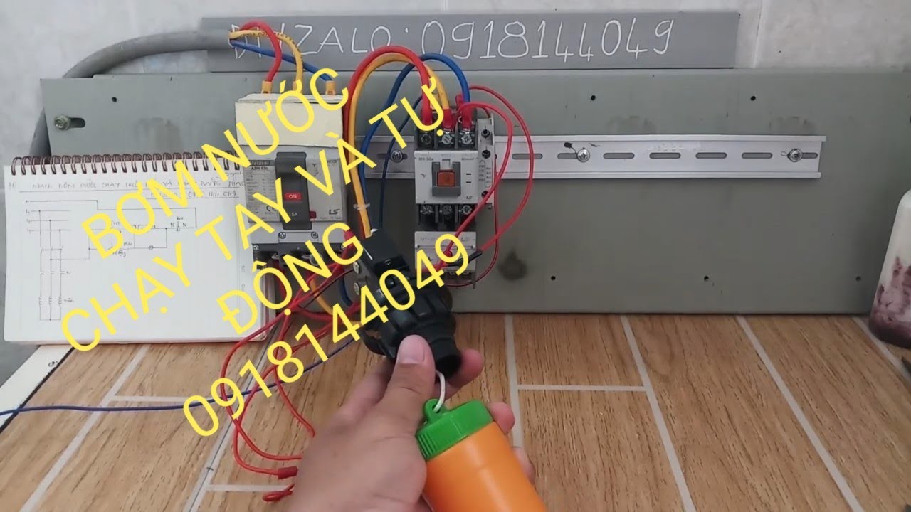 Mạch điều khiển và bản vẽ bơm nước chạy trực tiếp và chạy tự động bằng phao