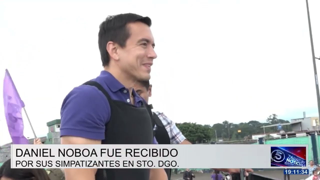 Daniel Noboa fue recibido en Santo Domingo con una extensa caravana