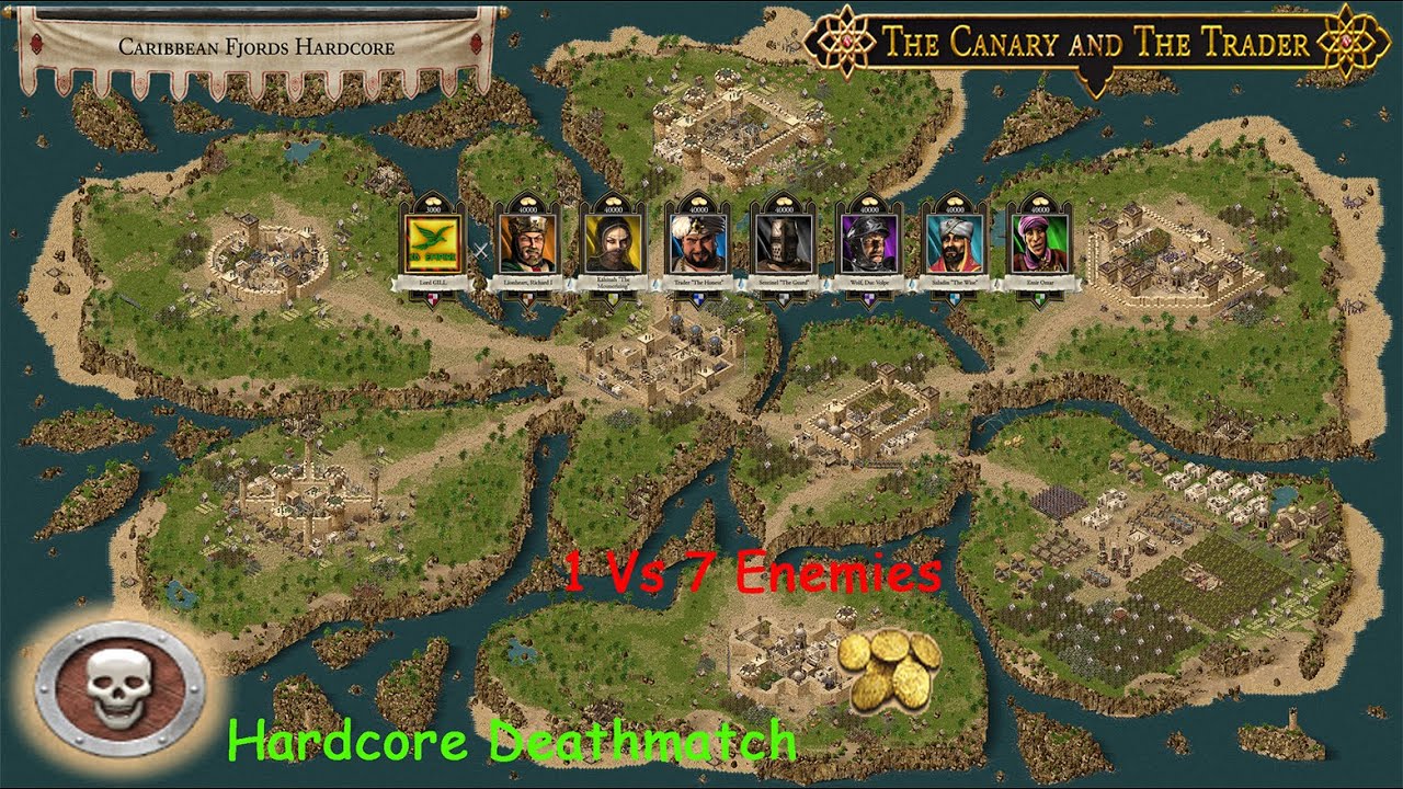 1 vs 7 Powerful Enemy - Stronghold Crusader DE Hardcore Caribbean  Fjords Hardcore  map 12500+ Kills