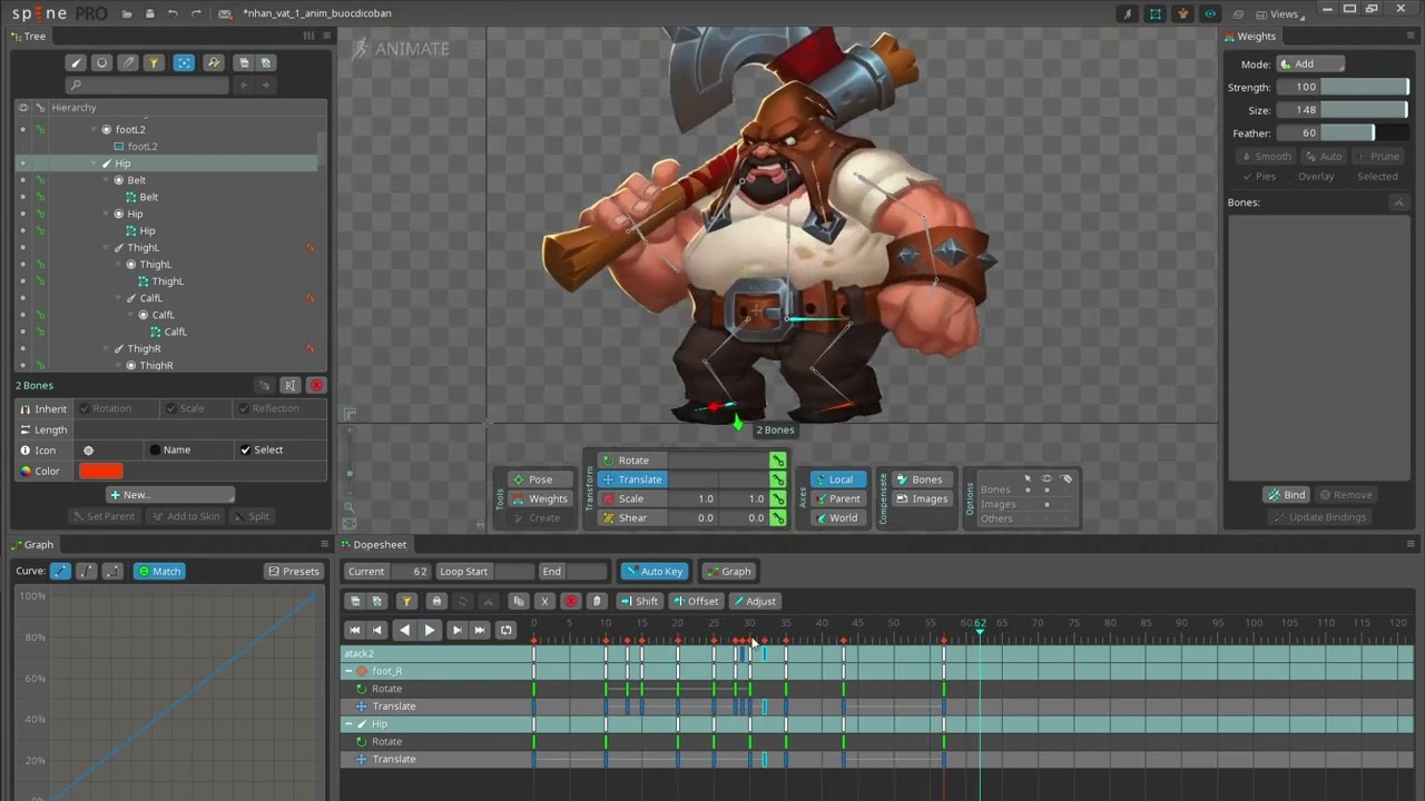 HỌC ANIMATION SPINE - MR MINH | Hướng Dẫn Hành Động Với Hiệu Ứng