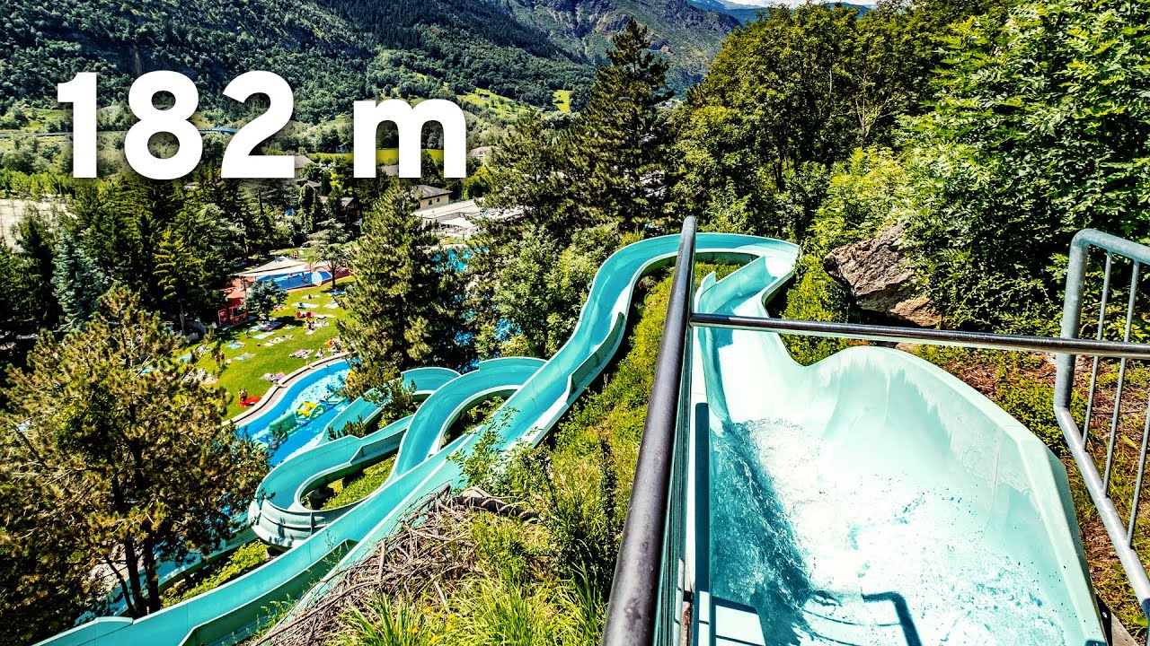 Craziest Mountain Water Slide EVER! Thermalbad Brigerbad - Alpine Slide