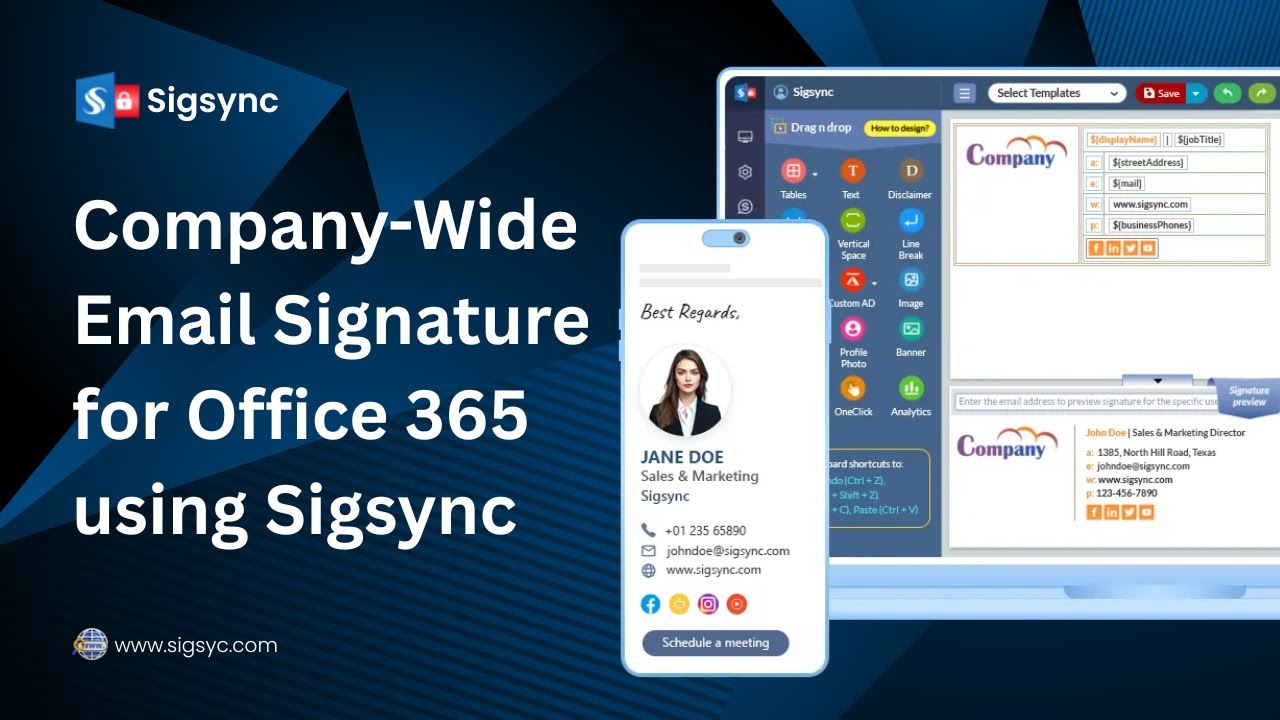 Company-Wide Email Signatures for Office 365 using Sigsync!