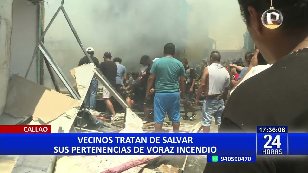 Callao: decenas de familias tratan de sacar sus pertenencias tras voraz incendio