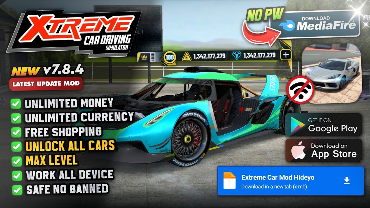 Extreme Car Driving Simulator Mod Apk 7.8.4 New 2026 - Unlimited Money Max Level & Unlock All Cars