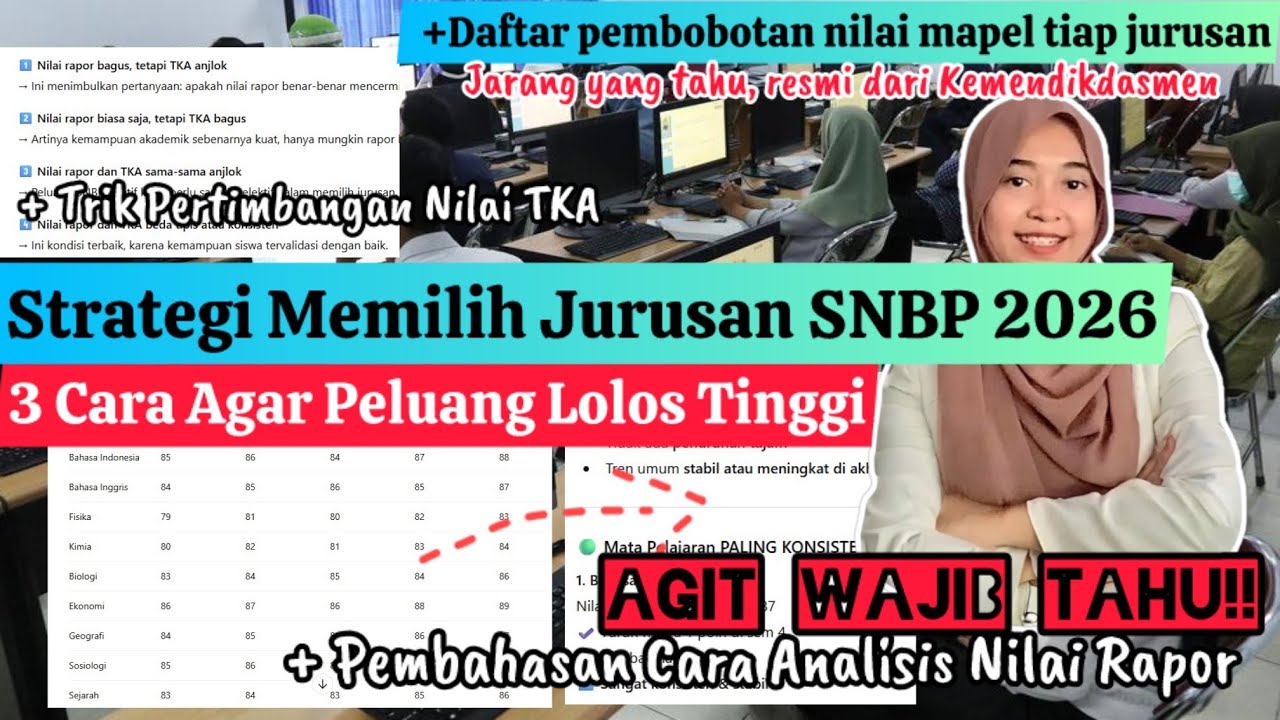 Strategi Memilih Jurusan SNBP 2026 | 3 Trik Jitu Analisis Rapor, Pembobotan , dan Nilai TKA
