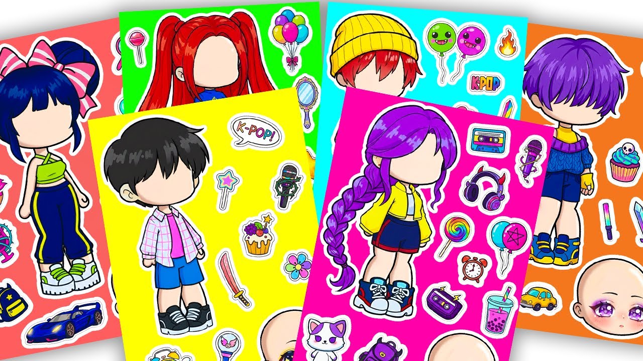 🌈Paper DIY🌈 Kpop Demon Hunters X Gacha Sticker Book #sajaboys  #huntrix #paperdiy #gachalife #asmr