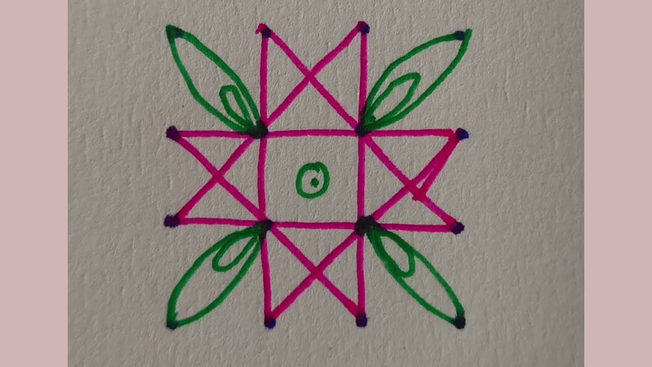 4×4 dot small rangoli for daily use||DEVI KOLAM 