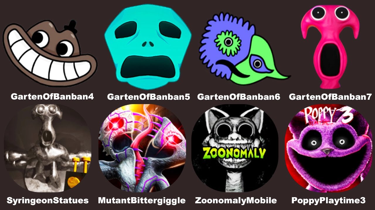 Garten of Banban 4-5-6-7 New Bosses: Mutant Bittergiggle,Zoonomaly Mobile,Poppy Playtime Chapter 3