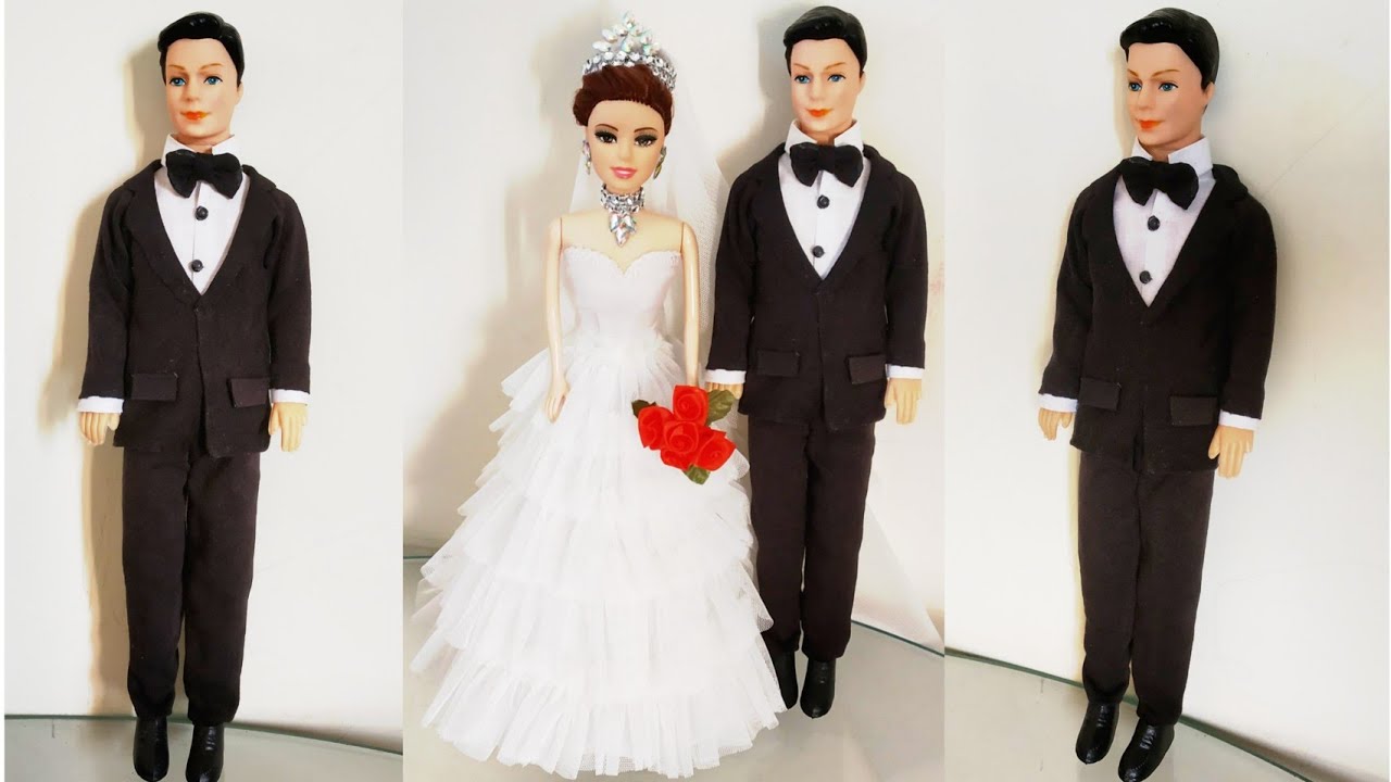 DIY Christian Bride Groom Doll Decoration/How to Decorate a Male Doll as Christian Bridegroom