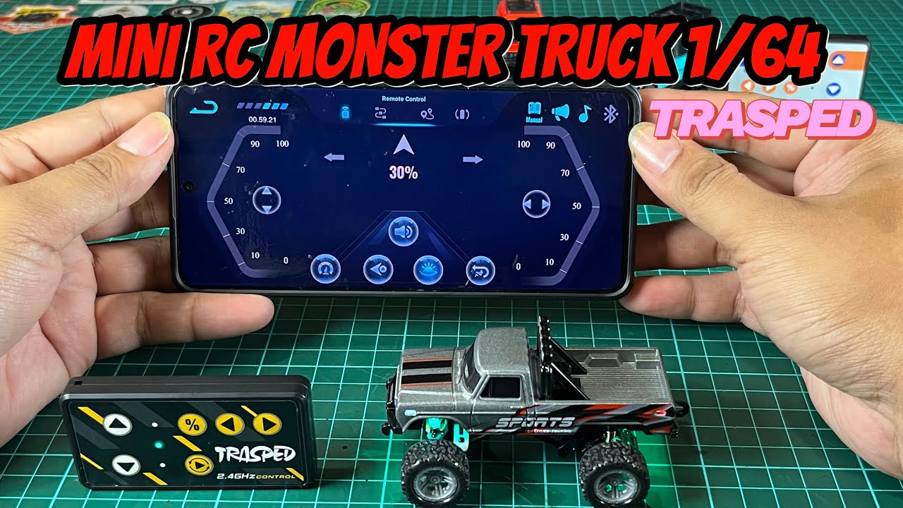 150 RIBUAN ‼️ TRASPED 1/64 MINI RC MONSTER TRUCK ‼️ BISA DI KONTROL LEWAT SMARTPHONE
