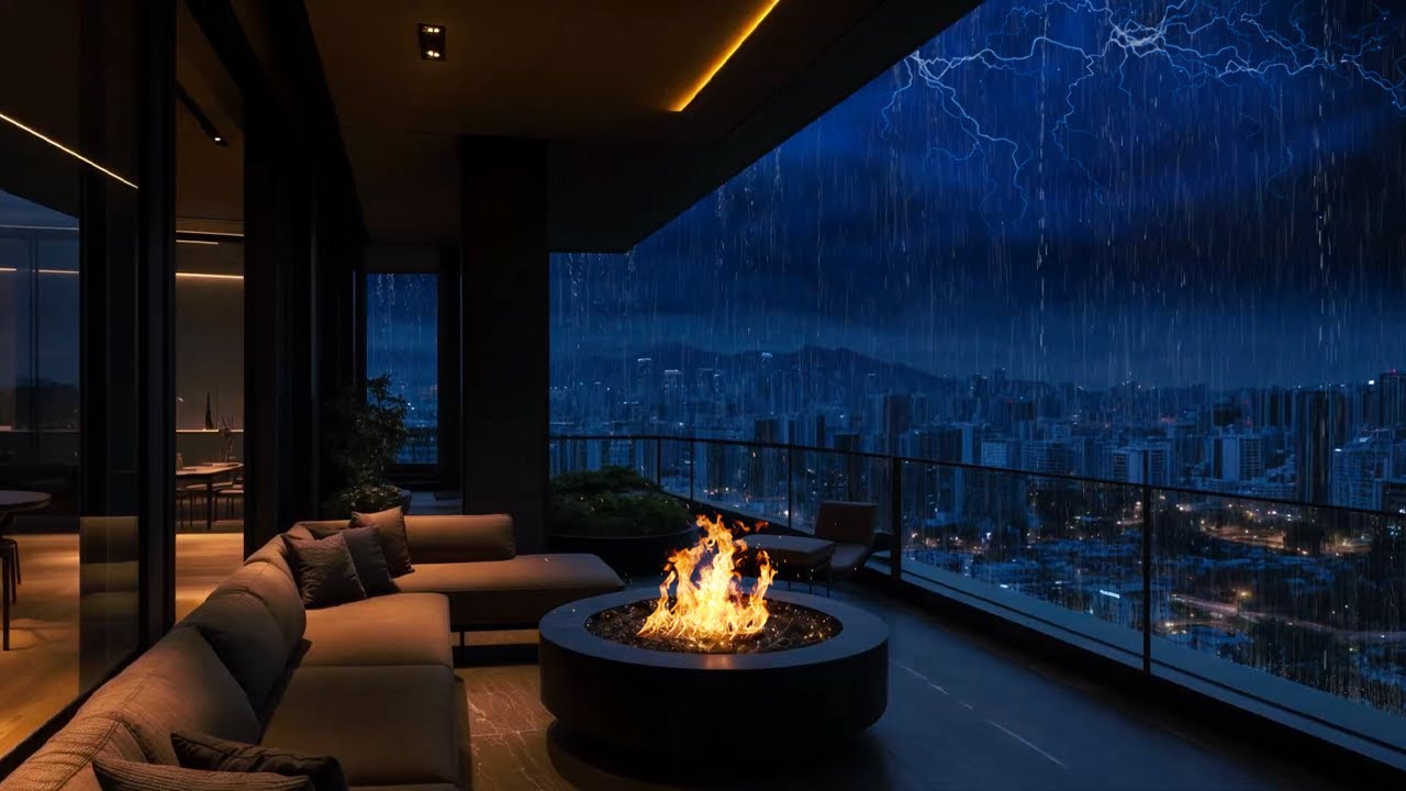 Experience Peaceful Moments Amid the Storm | Rain & Campfire Sounds That Melt Away Fatigue