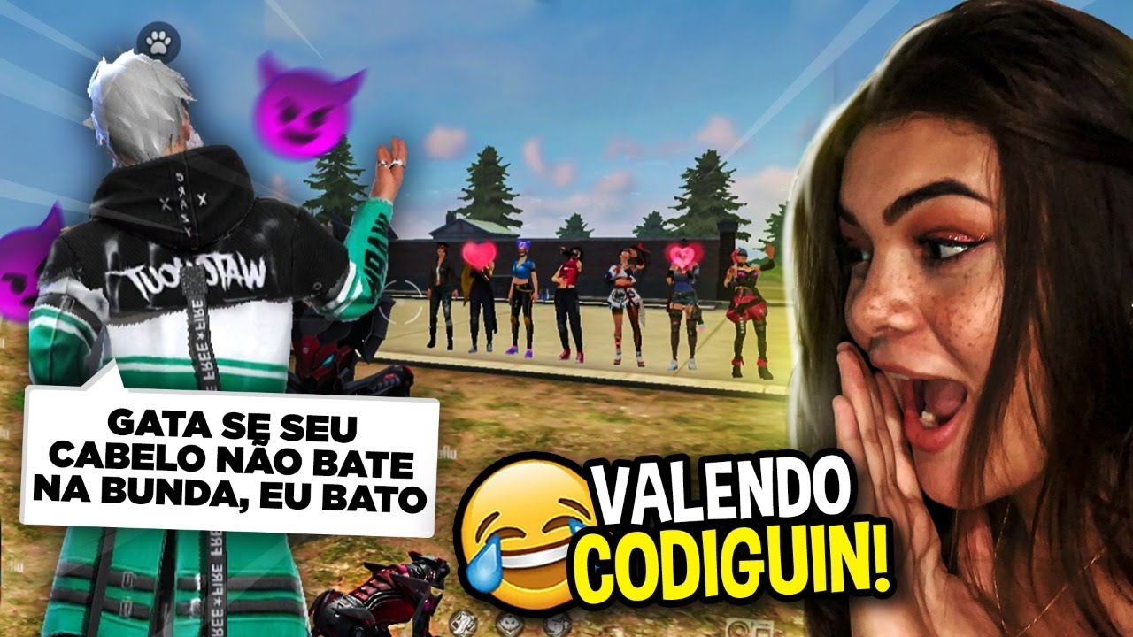ELA SE APAIXOUNOU?!? DESAFIO DE CANTADAS NO FREE FIRE (tente não rir)