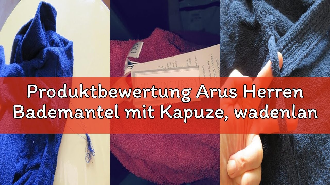 Produktbewertung Arus Herren Bademantel mit Kapuze, wadenlang oder knöchellang, 100% Baumwolle (380
