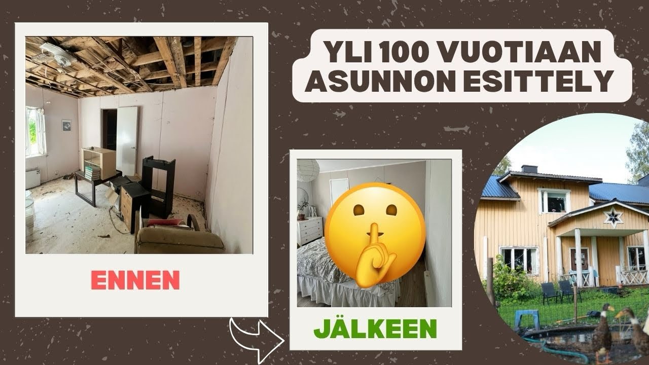 T&auml;lt&auml; n&auml;ytt&auml;&auml; yli 100v asunto rempan j&auml;lkeen! (ENNEN / J&Auml;LKEEN KUVAT 🫢)