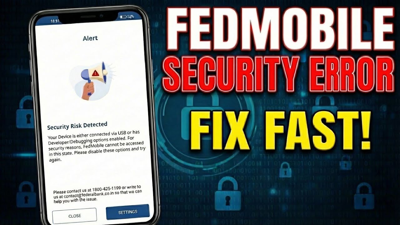 Fedmobile Security Risk Detected Problem Solve Kaise Kare | Fix Fedmobile App Security Risk Detected