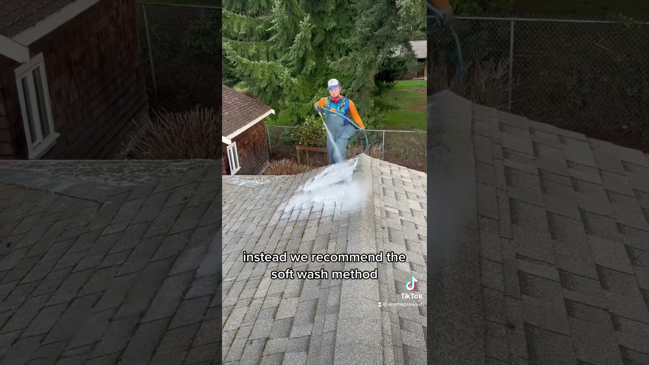 Do NOT Pressure Wash a Roof | Soft Wash Only | Seattle ProWash Roof Cleaning #roofcleaning #roofwash