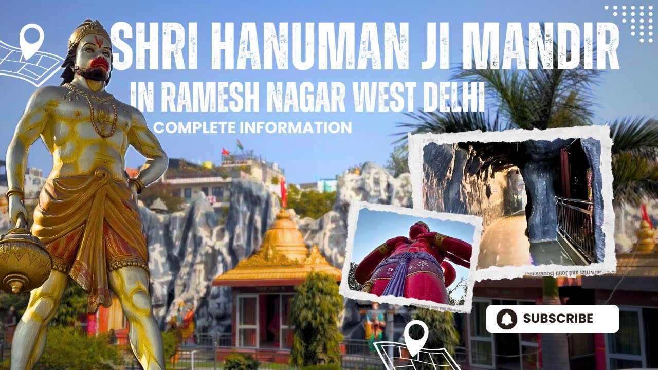 Famous Ramesh Nagar Hanuman Mandir 🙏 West Delhi ka Sabse Bhavya Temple | Gufa aur pahadi wala Mandir