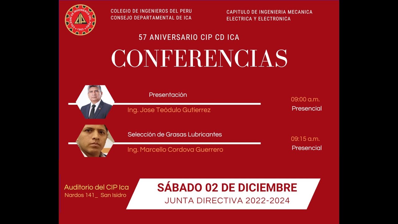 Grasas Lubricantes Parte 1 - Invitación del Colegio de Ingenieros del Perú - Ica