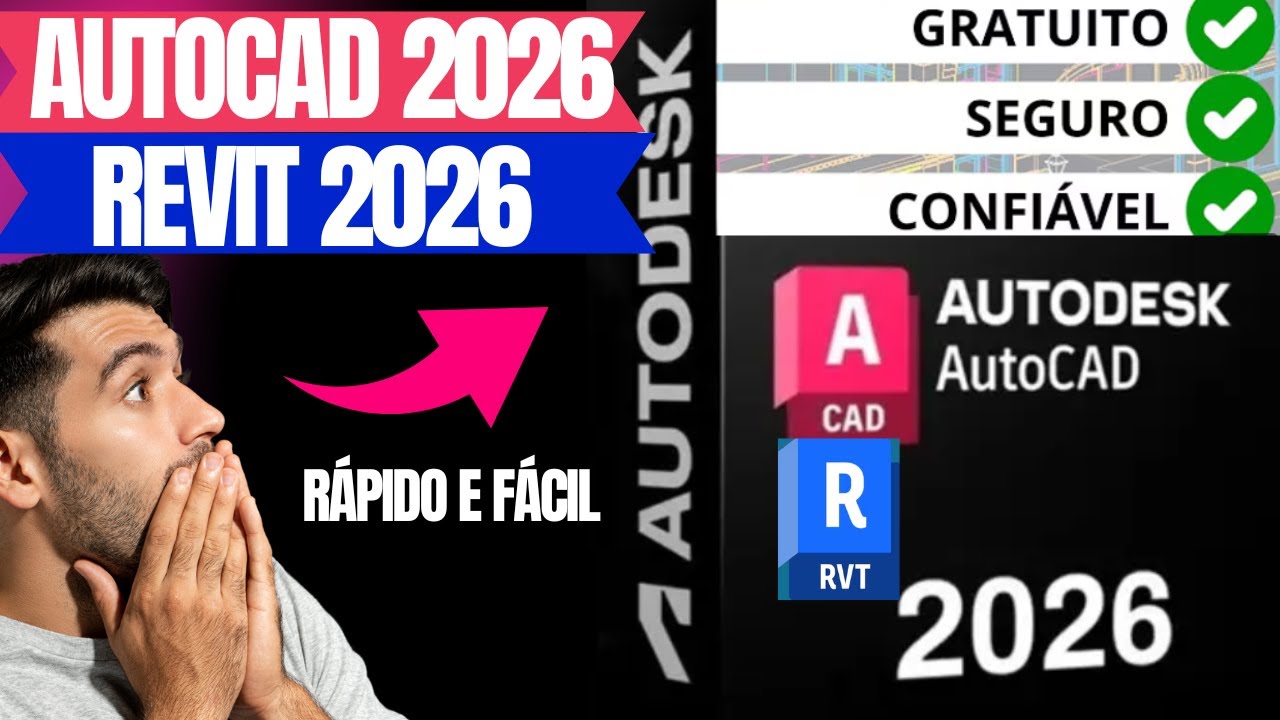 COMO BAIXAR E INSTALAR O AUTOCAD e REVIT 2026 GRATUITO LICEN&Ccedil;A ORIGINAL EM 7 MINUTOS I ATUALIZADO