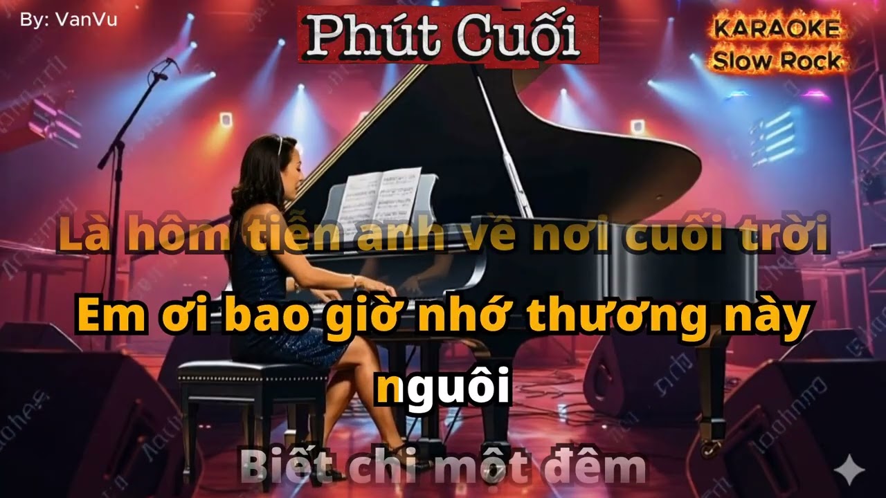 PHÚT CUỐI - KARAOKE Tone Nam (E) | Slow Rock