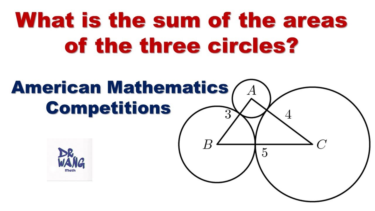 American Math Competition(AMC 12) Question | How to find the total area of 3 circles quickly?