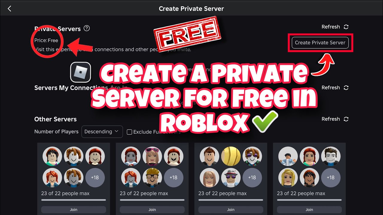 How to Create a Private Server Without Robux in Roblox